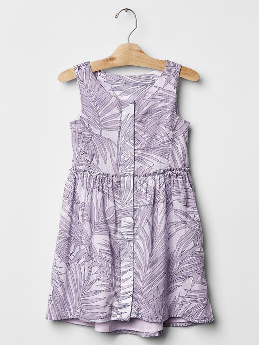 1 of 8 showing, with the color oxford purple of product Palm leaf fit & flare dress