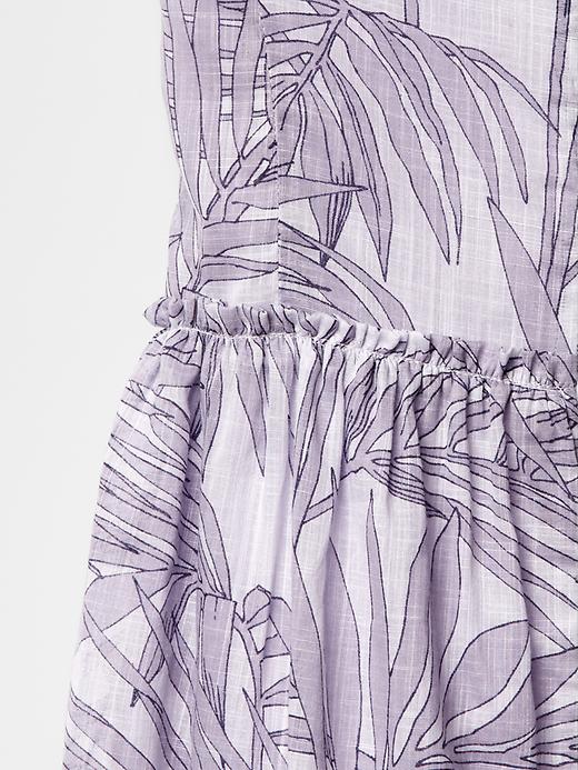2 of 8 showing, with the color oxford purple of product Palm leaf fit & flare dress