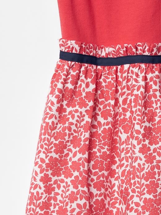 2 of 8 showing, with the color hula red of product Floral mix-fabric tank dress