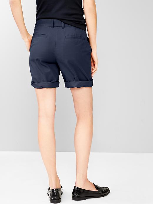 2 of 8 showing, with the color true indigo of product Boyfriend roll-up khaki shorts