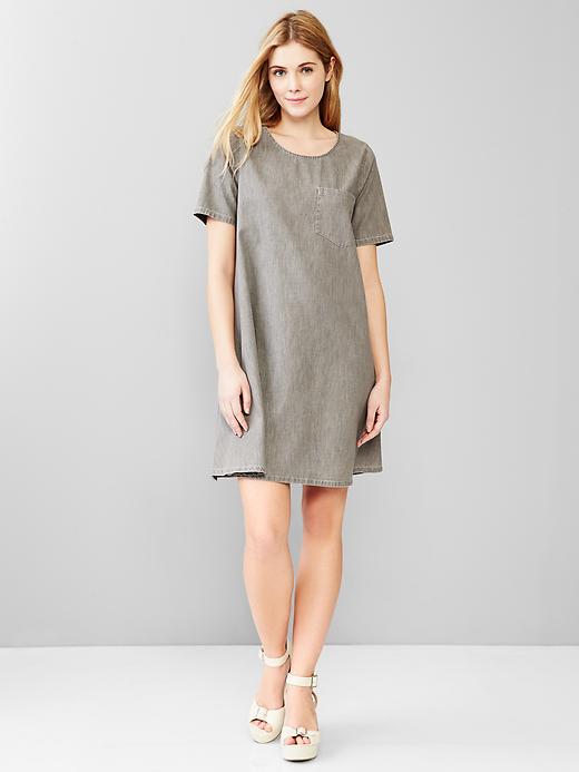 1 of 8 showing, with the color fever grey of product 1969 denim T-shirt dress