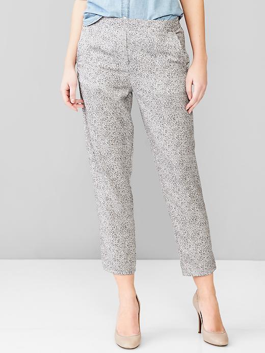 1 of 8 showing, with the color gray print of product Printed TENCEL™ jogger pants