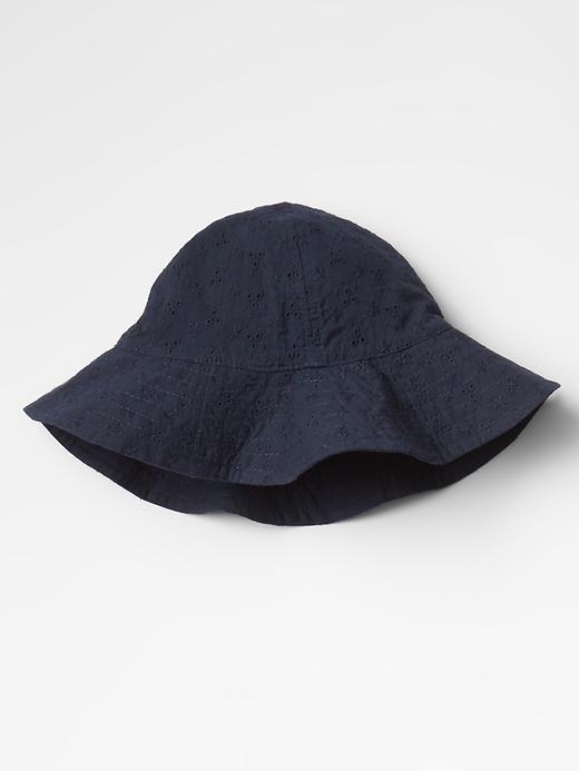 1 of 8 showing, with the color new classic navy of product Eyelet bucket hat