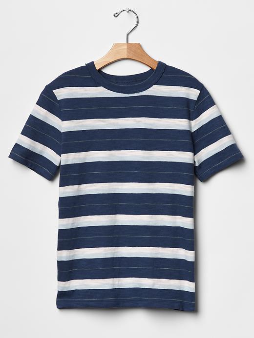 1 of 8 showing, with the color night of product Stripe raw-edge tee
