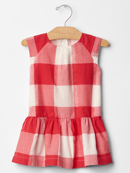 1 of 8 showing, with the color gingham of product Checkered drop-waist dress