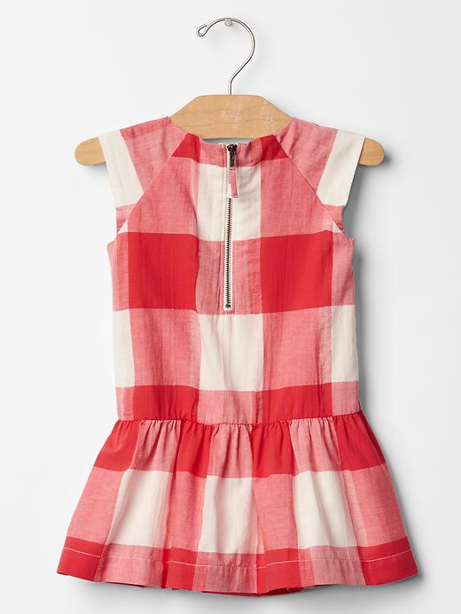 2 of 8 showing, with the color gingham of product Checkered drop-waist dress