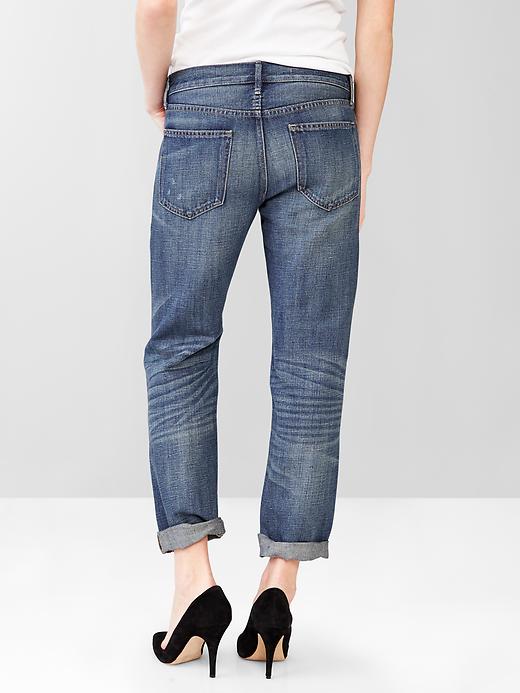 2 of 8 showing, with the color imperial indigo of product 1969 destructed sexy boyfriend linen jeans