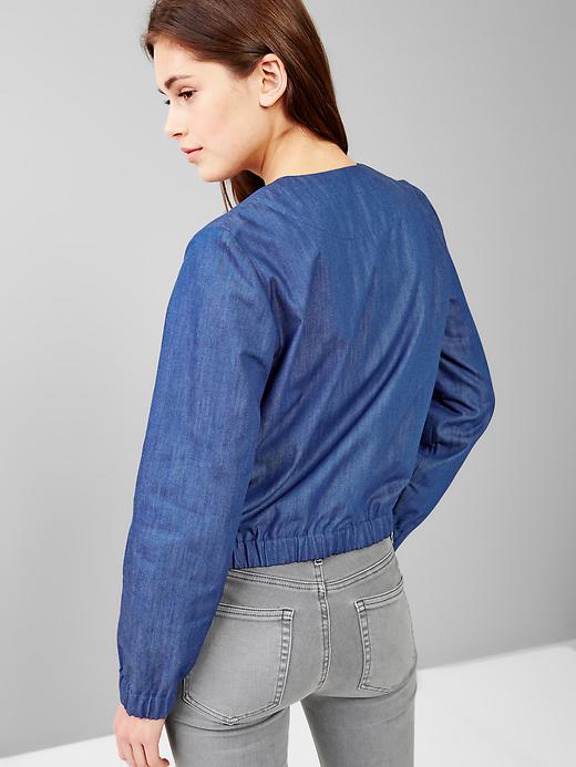 Image number 2 showing, Denim bomber jacket