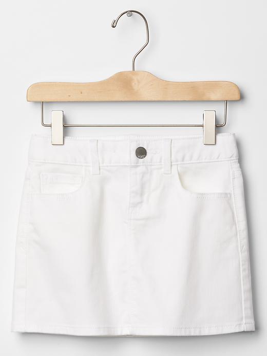 1 of 8 showing, with the color white denim of product 1969 denim skirt