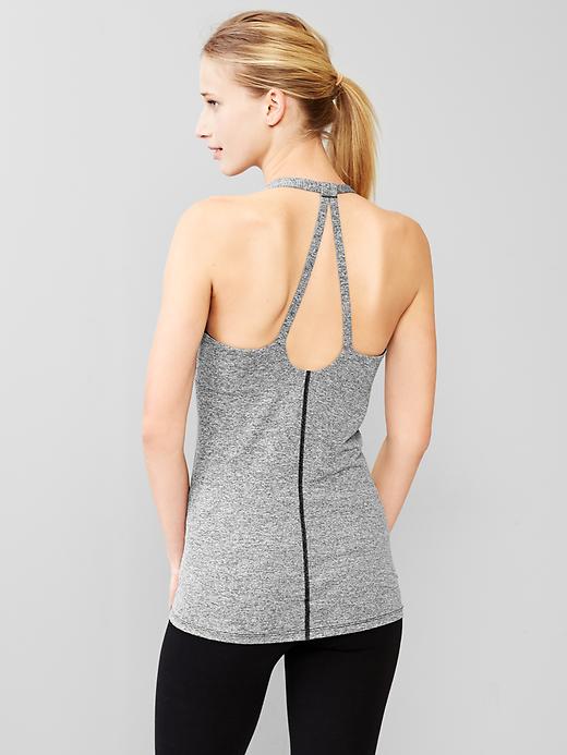 1 of 8 showing, with the color heather grey of product GapFit loop-strap tank with shelf bra