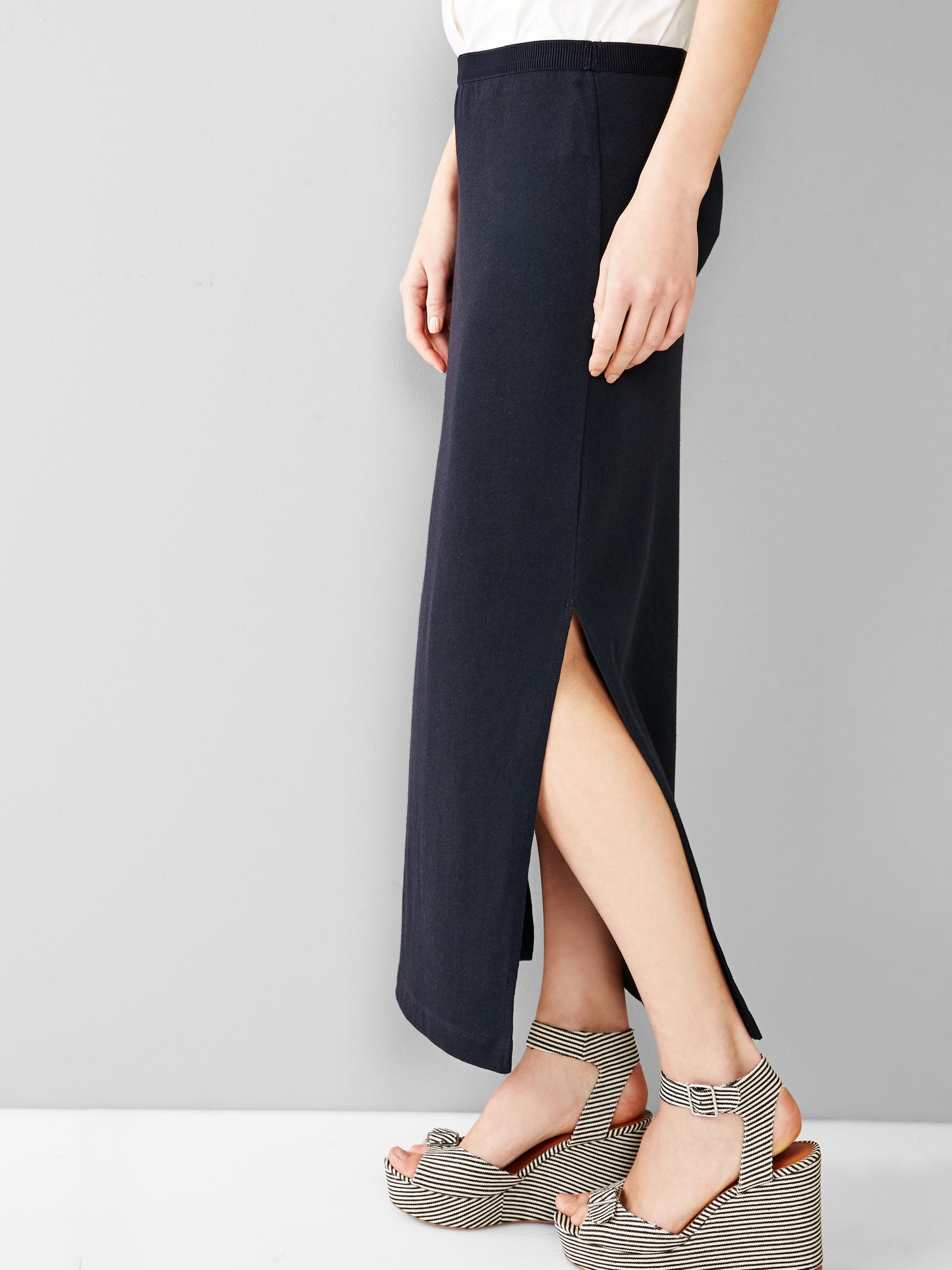 MAXI SKIRT SLIT_NAVY