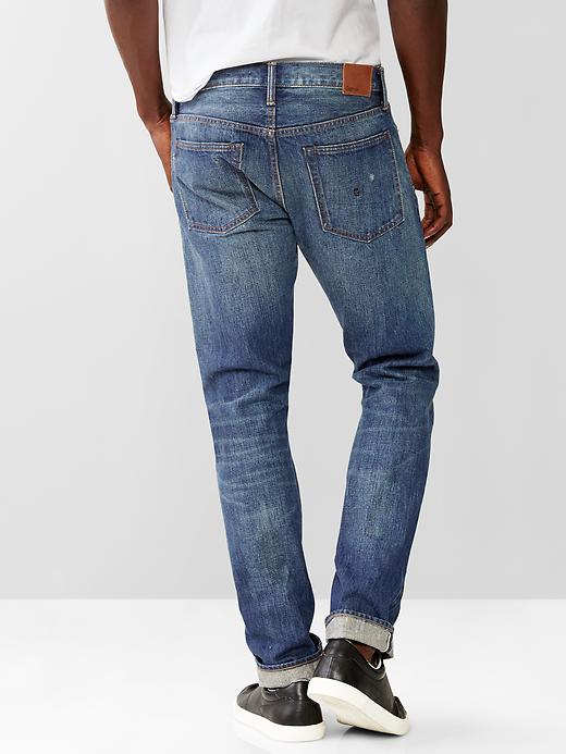 2 of 8 showing, with the color AUTHENTIC REPAIR of product 1969 skinny fit jeans (authentic repair selvedge)