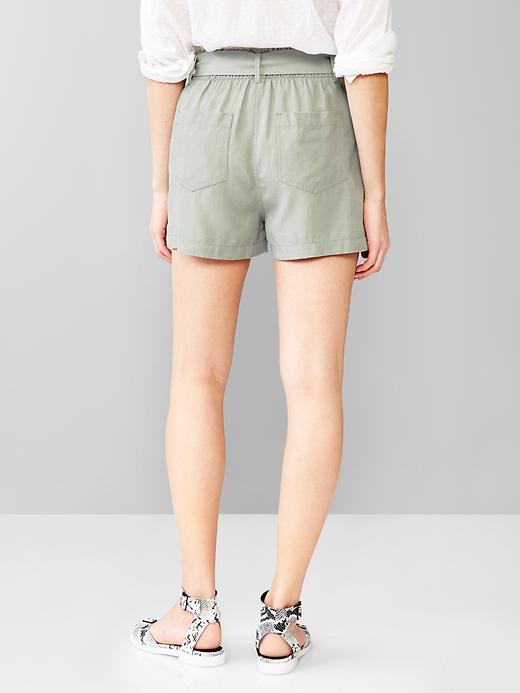 2 of 8 showing, with the color mineral gray of product TENCEL™ paperbag-waist shorts