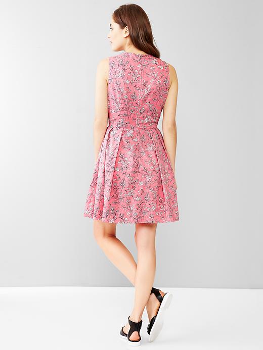 2 of 8 showing, with the color pink floral of product Floral fit & flare dress