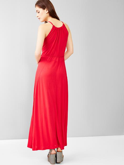 2 of 8 showing, with the color pure red of product Panel maxi dress