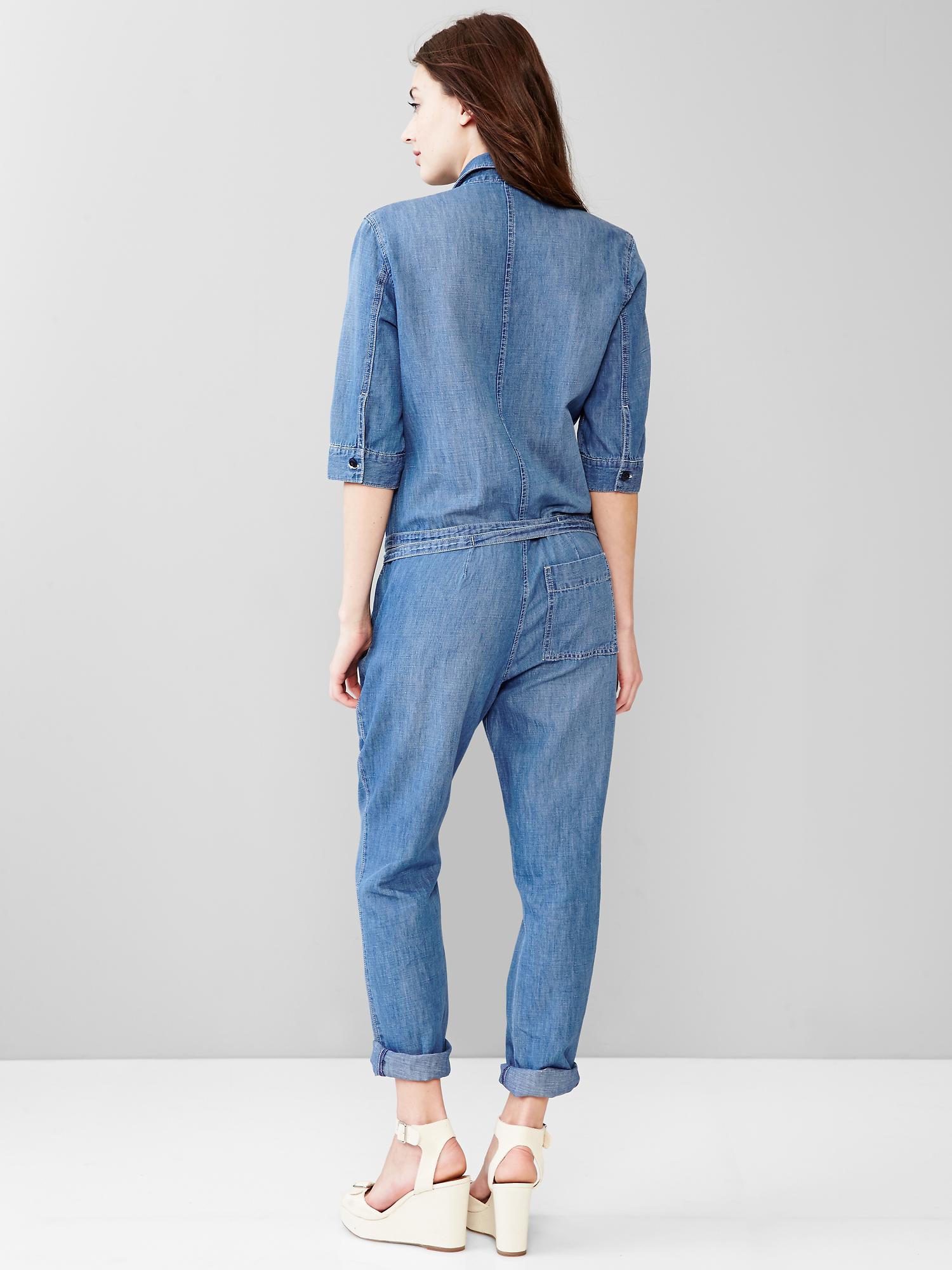 Gap 1969 linen denim jumpsuit — фото 2