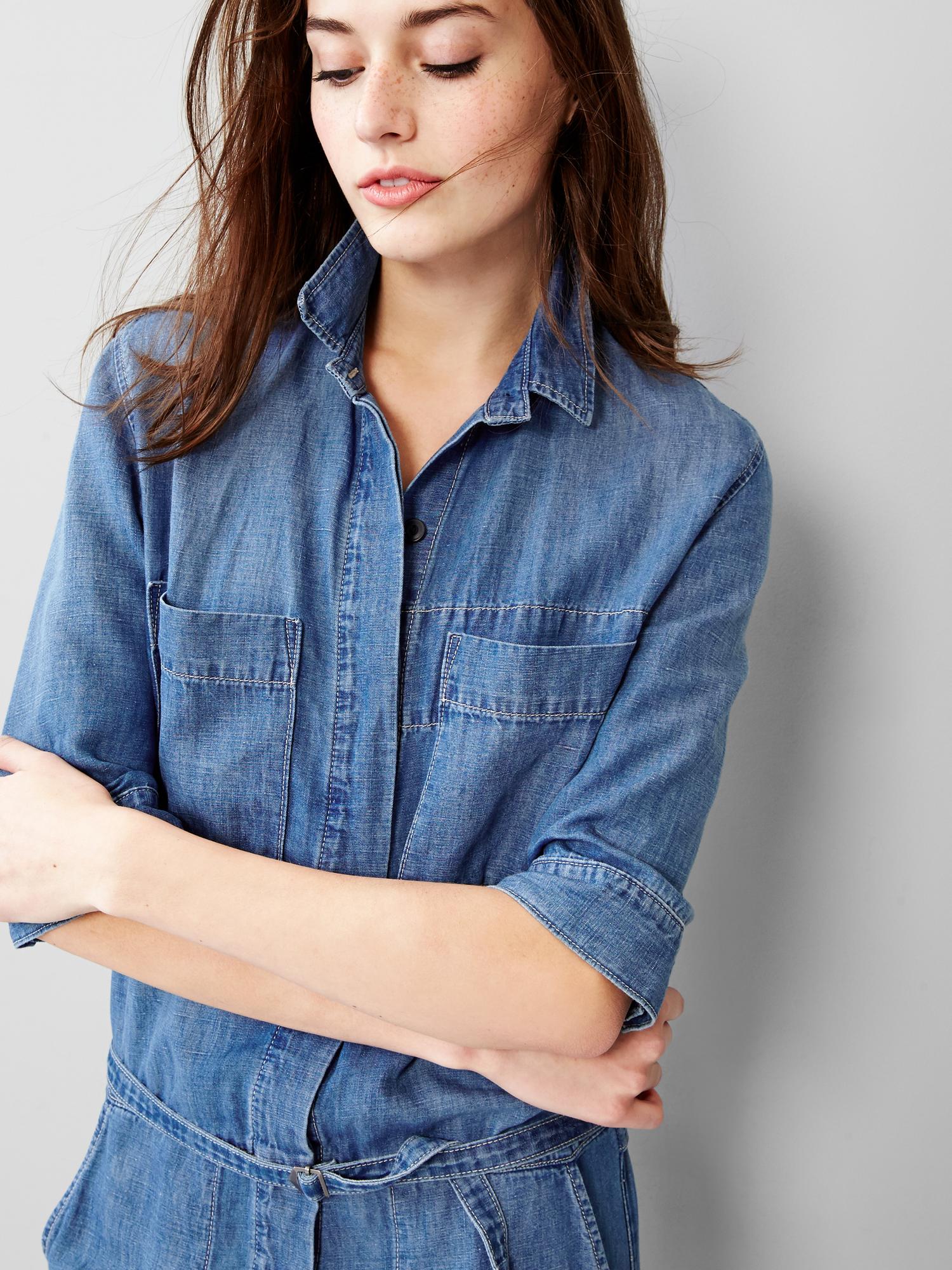 Gap 1969 linen denim jumpsuit — фото 3