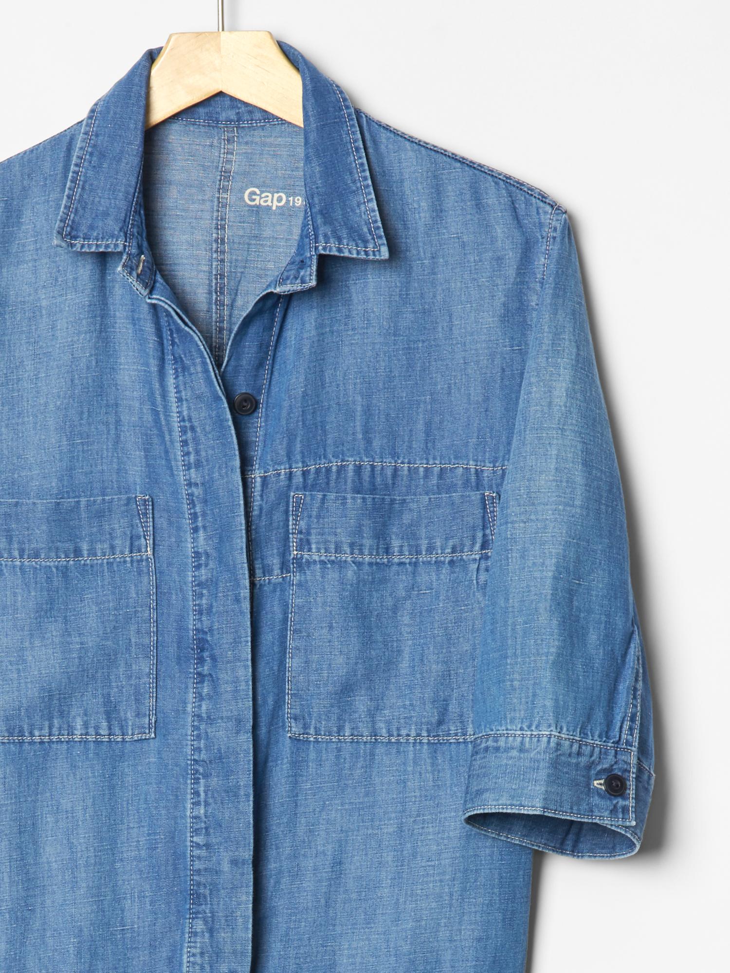 Gap 1969 linen denim jumpsuit — фото 5