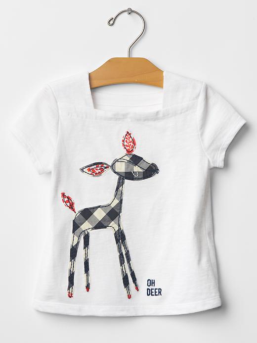 1 of 8 showing, with the color white of product Embroidered square-neck graphic tee
