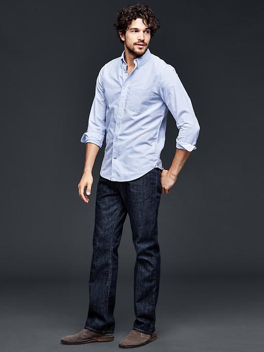 2 of 8 showing, with the color active blue of product Striped modern Oxford shirt