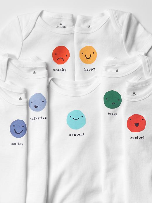 2 of 8 showing, with the color white of product Emoji bodysuit (7-pack)