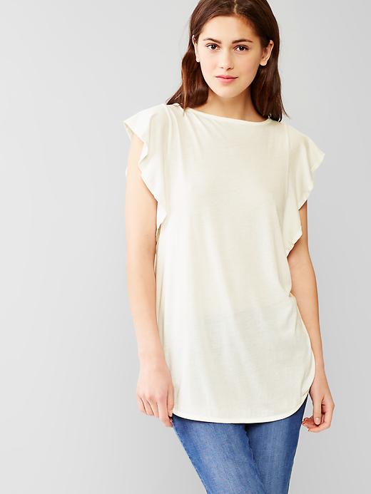 1 of 8 showing, with the color white of product Flutter-sleeve tee