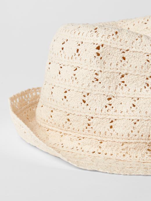 2 of 8 showing, with the color snow cap of product Crocheted fedora