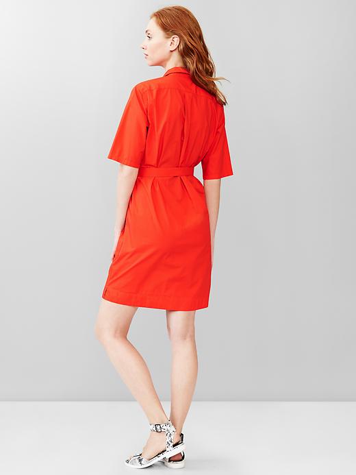 2 of 8 showing, with the color poster red of product Belted shirtdress