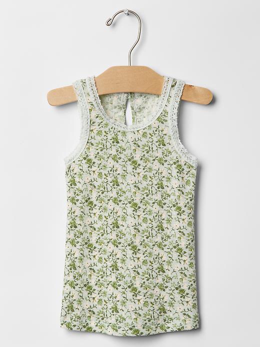 1 of 8 showing, with the color water lily of product Ribbed lace-trim tank
