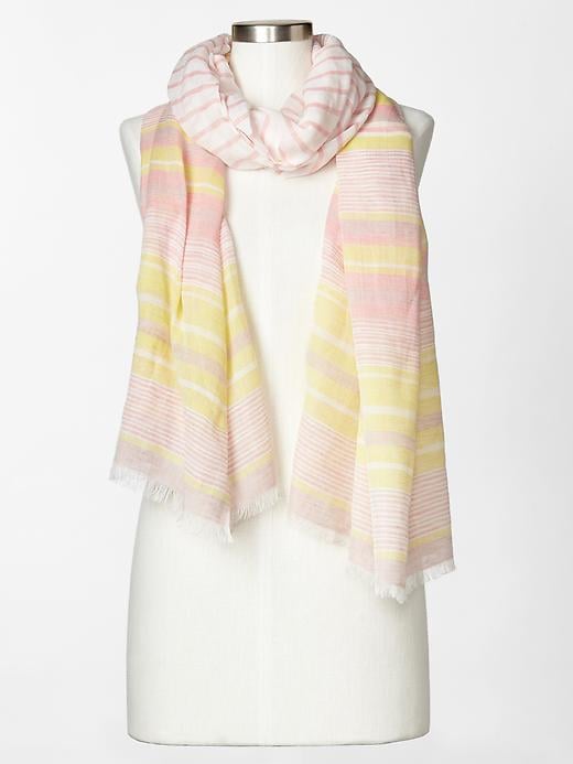 1 of 8 showing, with the color pink heart of product Beach stripe scarf