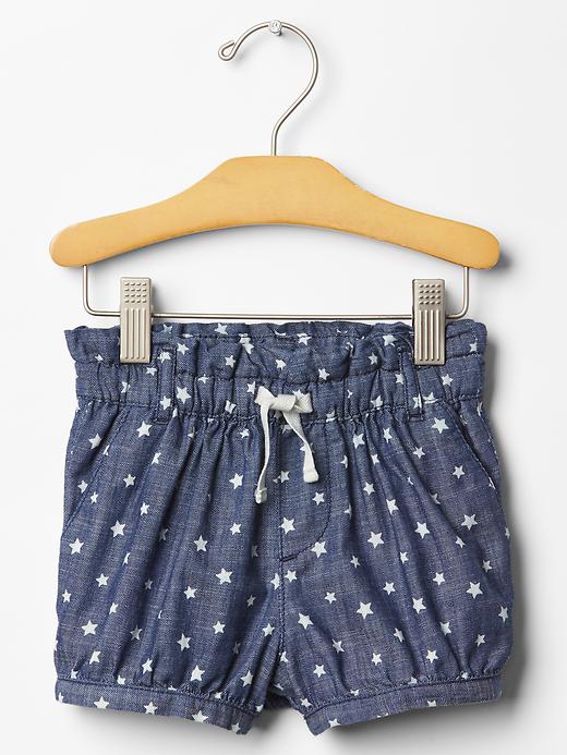 1 of 8 showing, with the color white star print of product Starry bubble shorts