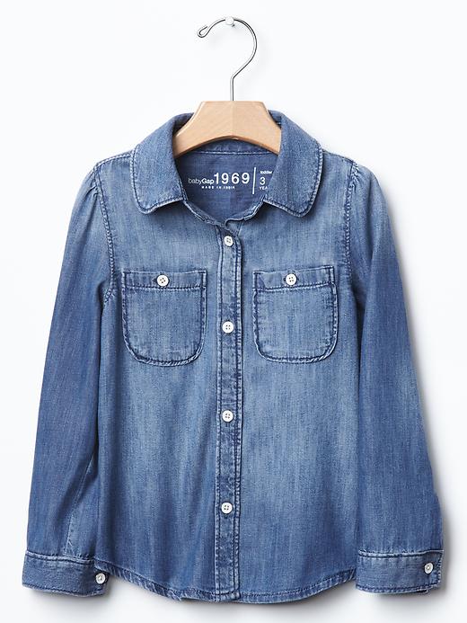 1 of 8 showing, with the color denim of product Chambray shirt