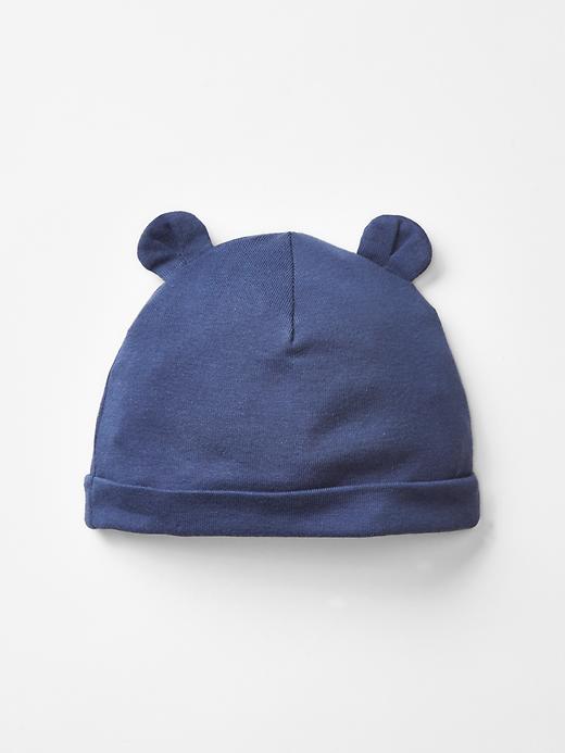1 of 8 showing, with the color blue track of product Bear beanie