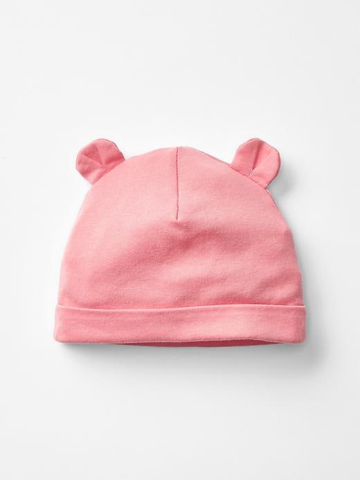 1 of 8 showing, with the color pink heart of product Bear beanie