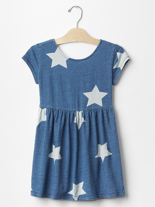 1 of 8 showing, with the color indigo of product Oversized star fit & flare dress