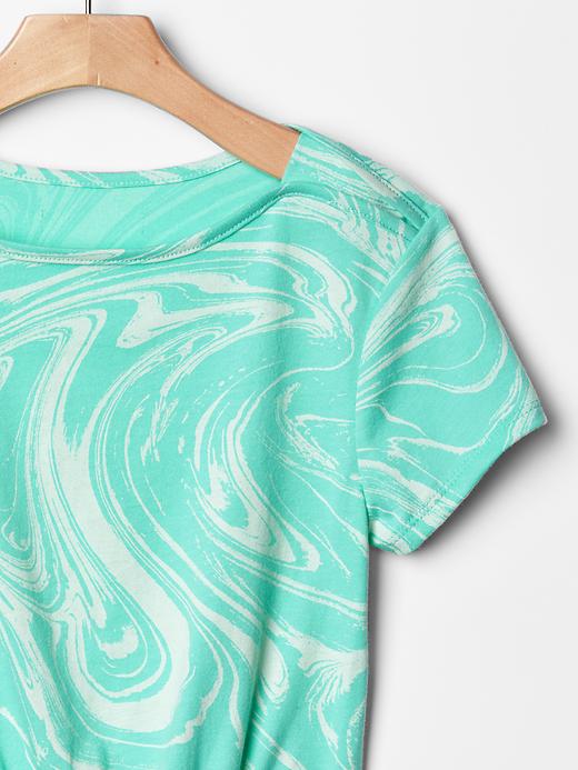 2 of 8 showing, with the color aqua tide of product Printed boatneck t-shirt dress