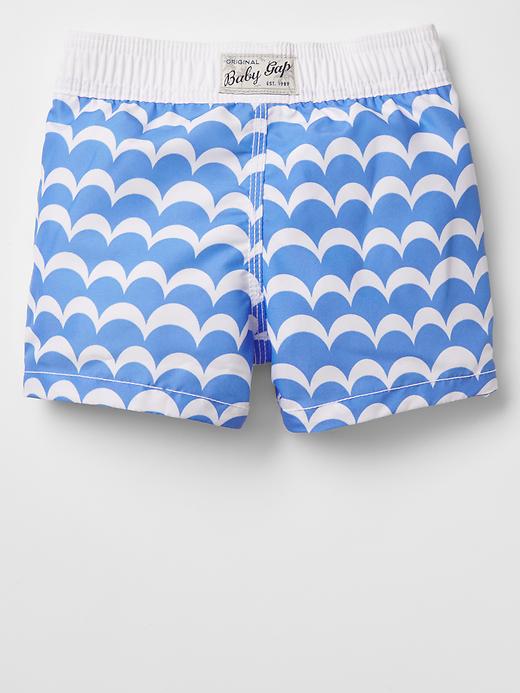 2 of 8 showing, with the color union blue of product Sunshine wave swim trunks