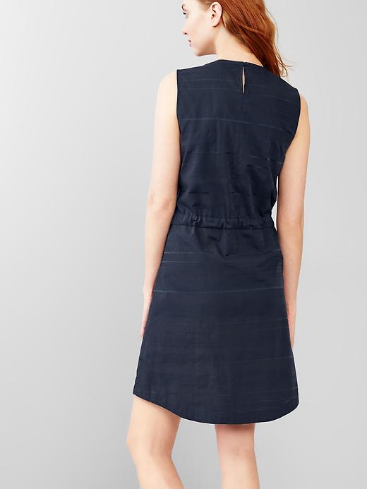 2 of 8 showing, with the color new classic navy of product Burnout stripe tie-waist dress