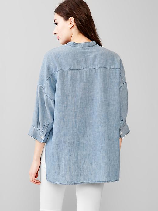 2 of 8 showing, with the color faded linen of product 1969 linen denim popover