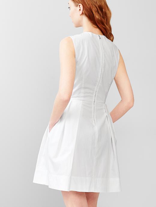 2 of 8 showing, with the color white of product Stripe seersucker fit & flare