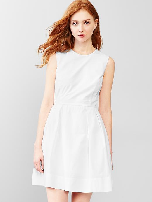 1 of 8 showing, with the color white of product Stripe seersucker fit & flare