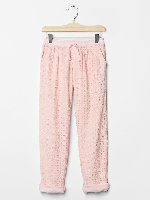 1 of 8 showing, with the color milkshake pink of product Eyelet jogger pants