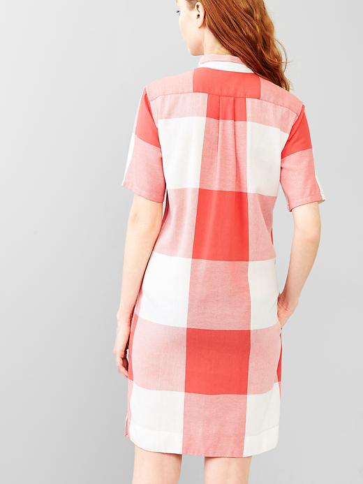 2 of 8 showing, with the color red plaid of product Checkered shirtdress