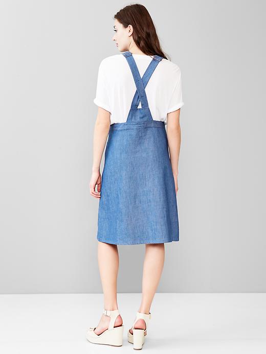 white christmas dresses Gap 1969 Blue Chambray Button Down Long Sleeve Denim Jeans Mini Shirt Dress  XS