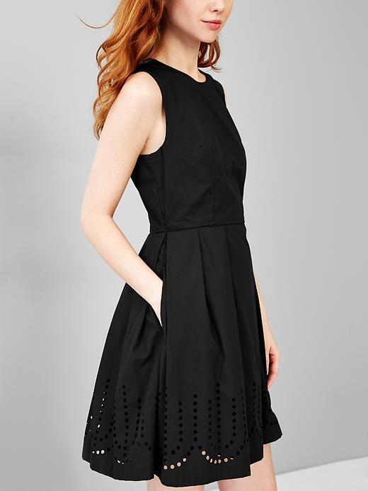 Laser-cut fit & flare dress | Gap