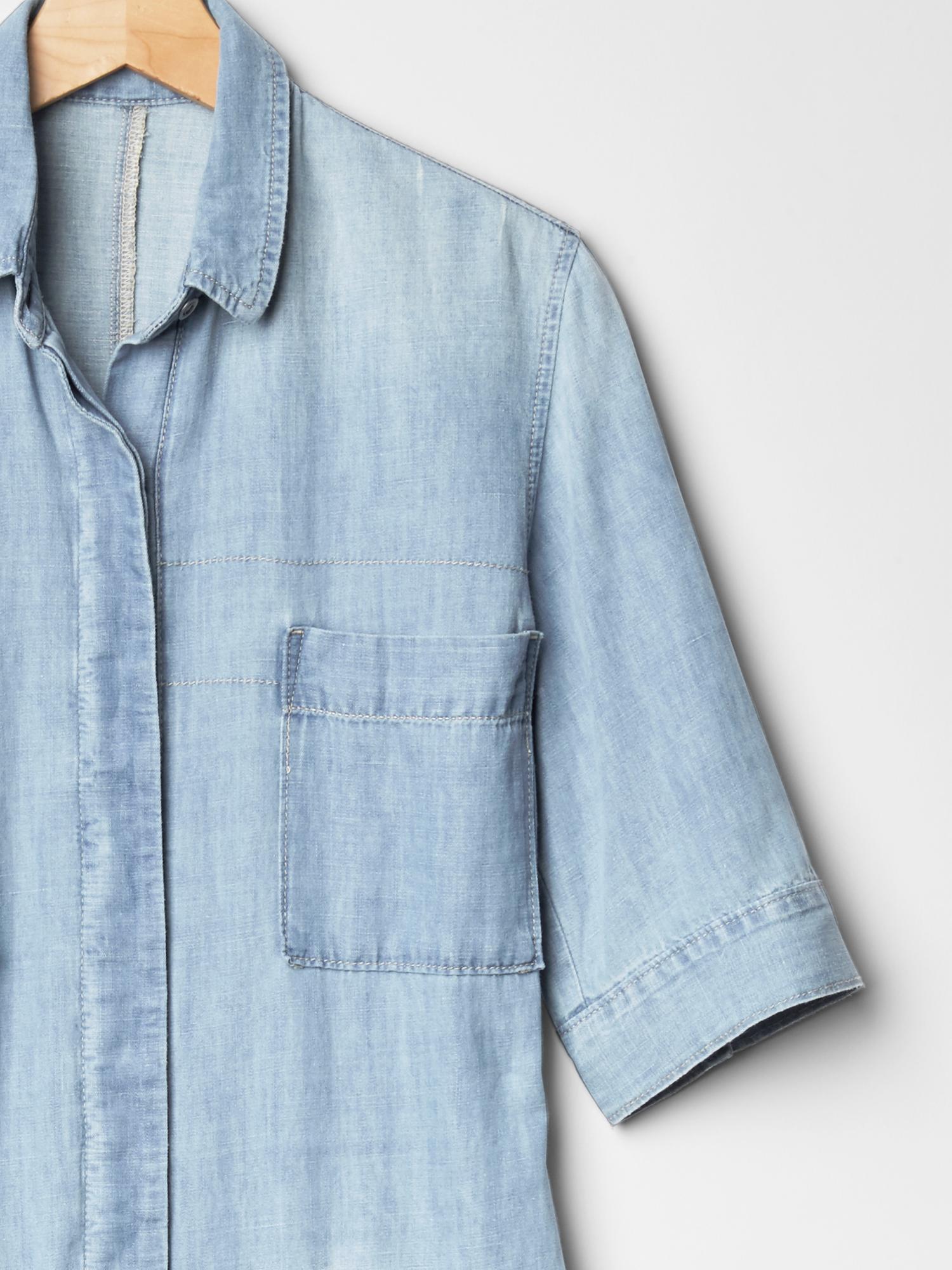 Женские комбинезоны Gap 1969 linen denim romper — фото 6