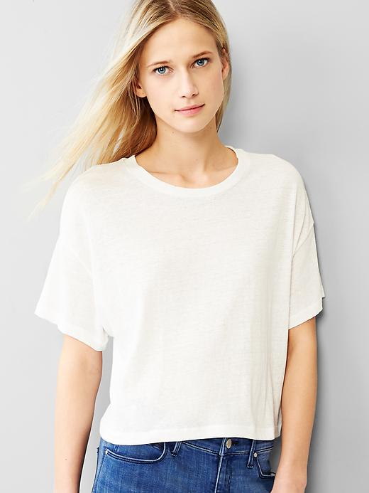1 of 8 showing, with the color new off white of product Crop tee