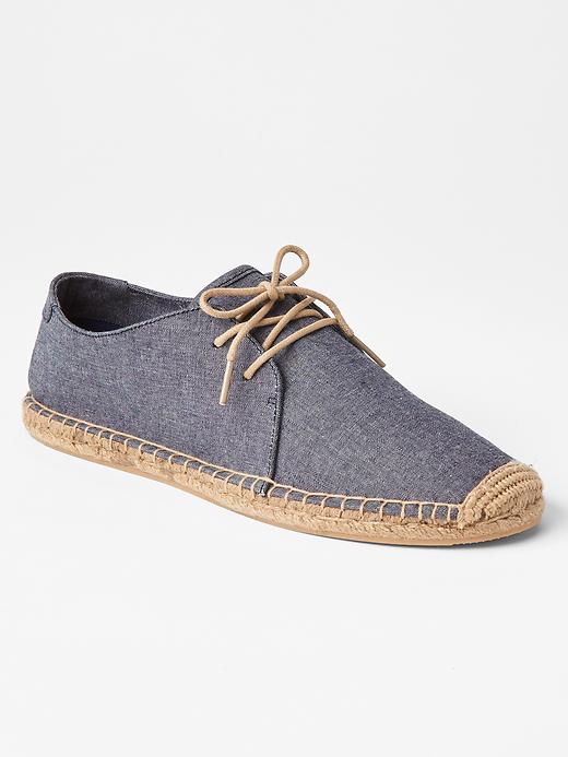 1 of 8 showing, with the color denim of product Lace-up espadrilles