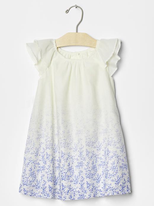 1 of 8 showing, with the color snow cap of product Floral ombre flutter dress