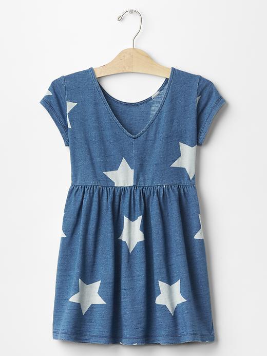 2 of 8 showing, with the color indigo of product Oversized star fit & flare dress